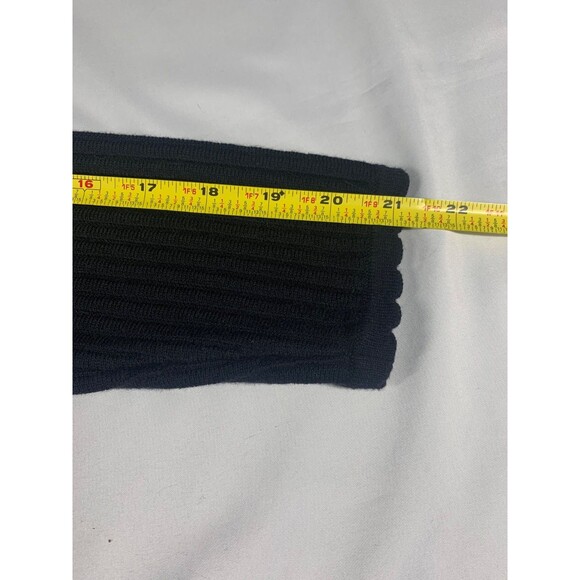 La Maille Sezane Sweater Dress Womens S Black Rib Knit Wool Blend Fit & Flare - Picture 7 of 10